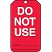 Accuform Signs MGT219CTP Inspection and Status Record Tag, "Do Not Use," Red PF-Cardstock (Pack of 25)