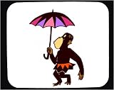 Mouse Pad with dancing, monkey, umbrella, pet, black