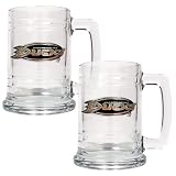 Anaheim Ducks NHL 2pc 15oz Glass Tankard Set- Primary Logo