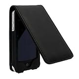 Skque Black Leather Case for Apple Iphone 4 / 4G Series [Electronics]
