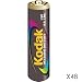 Kodak Max AA Batteries, 1.5 volt Alkaline, Pack of 48