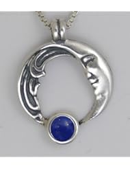 The Moon and Tides in Silver with a Lapis Lazuli ...Jewelry Made in America