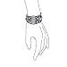 Bling Jewelry Stretch Simulated Black Pearl Bracelet Rhodium Plated