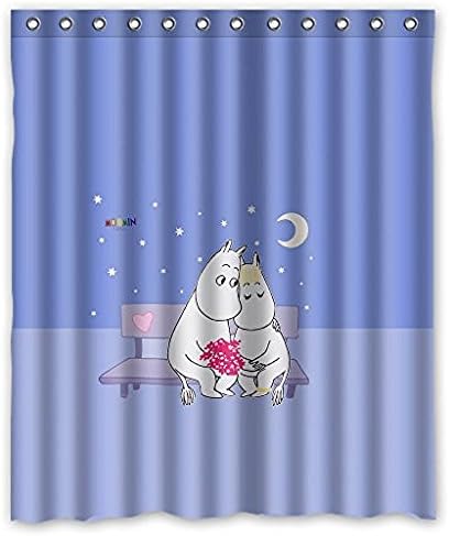 Custom Diy and Lovely Moomin Cartoon Image Fabric Window Curtains 52 x 63 (One Piece)with Hooks