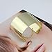 A Pair of Chic Golden Punk Style Wide Cuff Wristband Bracelet