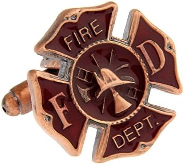 Cufflinks Mall Jewelry Mens Fire Department Emblem Cross FD Shirt Cufflinks with Presentation Gift Box Suit Wedding Business