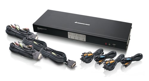 IOGear 4-Port Dual Link DVI KVMP Switch with 7.1 Audio and Cables (GCS1784)