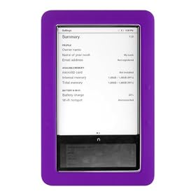 Premium Purple Soft Gel Silicone Skin for the Nook, Barnes and Nobles Electronic eBook Reader Case Cover
