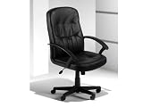 Cavalier black leather faced managers chair, EACH