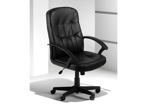Cavalier black leather faced managers chair, EACH