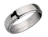 Men's 6mm Stainless Steel Ridged Wedding Band