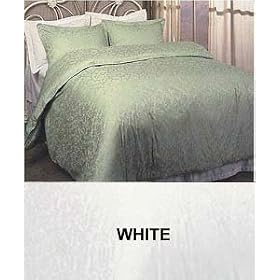 MARRIKAS 330 TC Jacquard Duvet Cover Set QUEEN WHITE