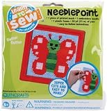 Colorbok Butterfly Learn To Sew Needlepoint Kit, 6-Inch by 6-Inch, Red Frame