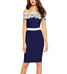 Plus Size Sheath Polyester/Spandex Off the Shoulder Embroidered Lace  Dress