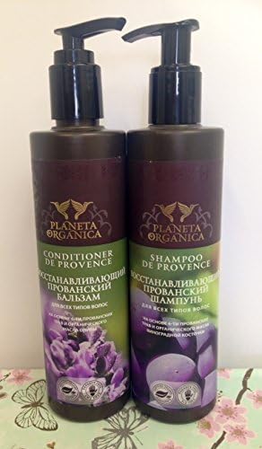Planeta Organica Restoring Shampoo De Provence + Conditioner with Organic Grape Seed Oil and Herbs de Provence by Planeta Organica