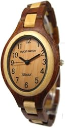 Tense Oval Sandalwood & Maple Natural Two Tone Wood Watch L7301SM