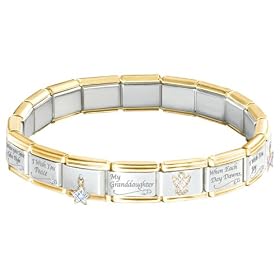 My Granddaughter, I Wish You Italian Charm Bracelet: Granddaughter Jewelry Gift