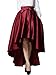 Choies Women's Burgundy/Black Bowknot High Waist Hi-lo Party Skater Skirt