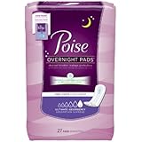 Poise Ultimate Absorbency Overnight Incontinence Pads, Long, 27 Count (Pack of 4)