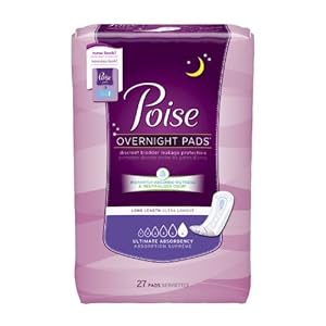 Poise Ultimate Absorbency Pads, Ultra Long, 27 Count (Pack of 4)