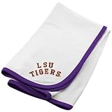 NCAA LSU Tigers White Soft Cotton Baby Blanket -