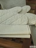 Linen Pair Of Grill Gloves Natural Stripes