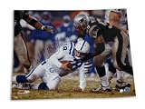Willie McGinest Signed Patriots 16x20 Sacking Manning