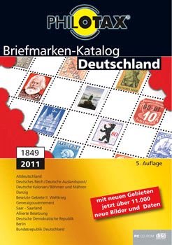 Briefmarkenkatalog Deutschland 1849-2011, 1 CD-ROM Altdeutschland, Deutsches Reich, Deursche Auslandspost, Deutsche Kolonien, Böhmen und Mähren, Danzig, Besetzte Gebiete II. Weltkrieg, Generalgouvernement, Saar-Saarland, Alliierte Besetzung, Deutsche Dem