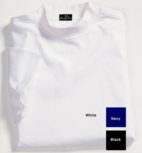 Heritage Cross 2001 100% Cotton Short Sleeved Mock Neck Shirt (XXXL, Navy Blue)
