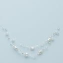Silver and White Rice Pearl and Czech Crystal Illusions Necklace