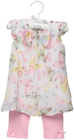 Anne Geddes Baby Girl 2-pc Pastel Butterfly Georgette Tunic & Leggings Set