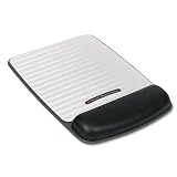 3M : Mouse Pad with Wrist Rest, Nonskid Base, 9-3/8 x 10-1/4, Black/Metallic Gray -:- Sold as 1 EA