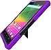 E-Time (TM) ZTE ZMAX Z970 Dual layered Heavy Duty Silicone Skin Hybrid Armor Case With Kickstand (Free Stylus Pen Included) (black/purple)