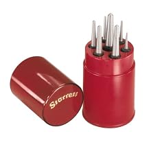 Starrett S264WB Set of 7 Center Punches in Round Wood Box