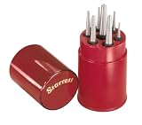 Starrett S264WB Set of 7 Center Punches in Round Wood Box