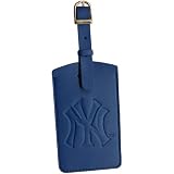 MLB New York Yankees Navy Blue Leather Embossed Logo Bag Tag