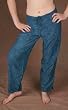 Embroidered Drawstring Pants - Teal