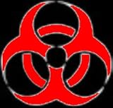 Red Reflective Biohazard Symbol - 3.5