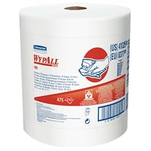 Wypall 41025 X80 Shop Wipers on Jumbo Roll,  12.5" Length x 13.4" Width, White (Roll of 475)