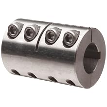 Ruland PCMR Clamping Beam Coupling, Polished Aluminum, Metric