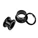BodyJ4You Plugs Tunnels Black Steel Screw Fit Flesh Tunnel Plug 4 Pieces from 10 Gauge - 20mm
