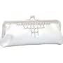 Coloriffics Handbags Rhinestone Frame Clutch (White)