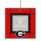 NCAA Georgia Bulldogs Art Glass Picture Frame Ornament