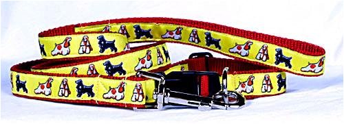 Designer Cocker Spaniel Dog Leash - Green Cocker Spaniel Leash - Four Feet Long - Made in USA