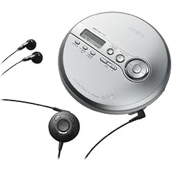 Sony Walkman Portable All-in-one MP3 / Skip-Free CD Player / Digital FM Radio Tuner with Remote Control, Earbud Headphones, 40 preset FM stations, Digital Mega Bass Sound, AVLS & CD-R/RW MP3 Playback