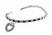 Anklet - A36 - Swarovski (tm) Crystal - Stretch ~ Black and Clear with Heart Charm (9-1/2")