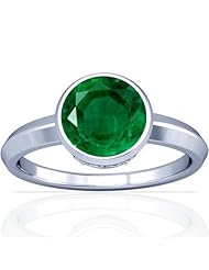 Platinum Round Cut Emerald Womens Astrological Ring