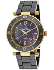 Lucien Piccard Womens LP-10222-BKBGA La Tournette Black Mother-Of-Pearl Dial Black Ceramic Watch