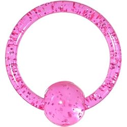 14 Gauge Pink Glitter Ball Captive Ring
