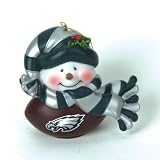 2 NFL Philadelphia Eagles Musical Light-up Snowman Christmas Ornaments 2.75"